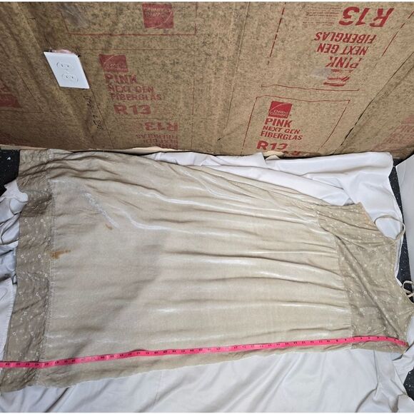 VINTAGE beige neutral ren faire‎ medieval strappy tank maxi dress XL - Picture 12 of 12